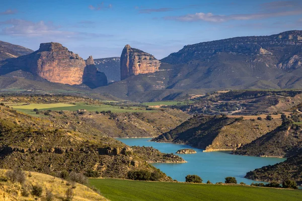 View Salto Roldan Rio Flumen Valley Embalse Montearagon Reservoir Huesca — Stock Photo, Image