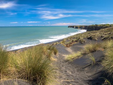 Black Sand Beach near New Plymouth, New Zealand clipart