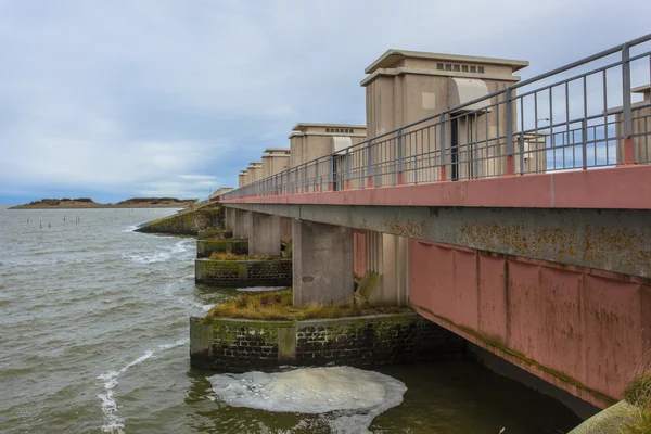 Sluice Stevinsluis in Dutch Delta Works Storm Flood Protection — Stock Photo, Image