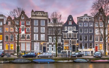 Brouwersgracht Amsterdam Tarih kanalı'nın detay evler