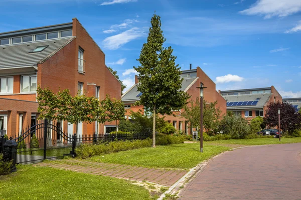 Street with detached family  houses — Stock Photo, Image