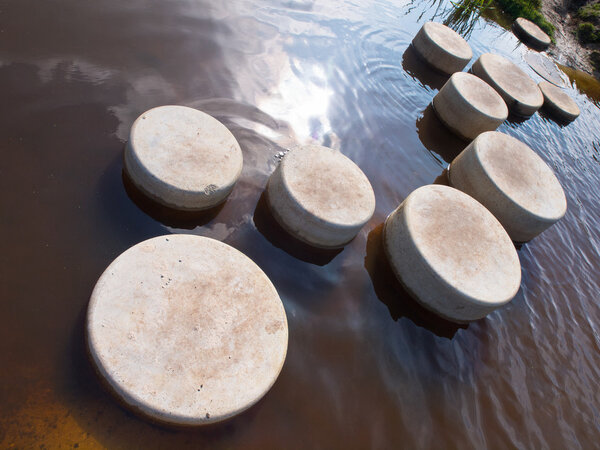 Step stones in water