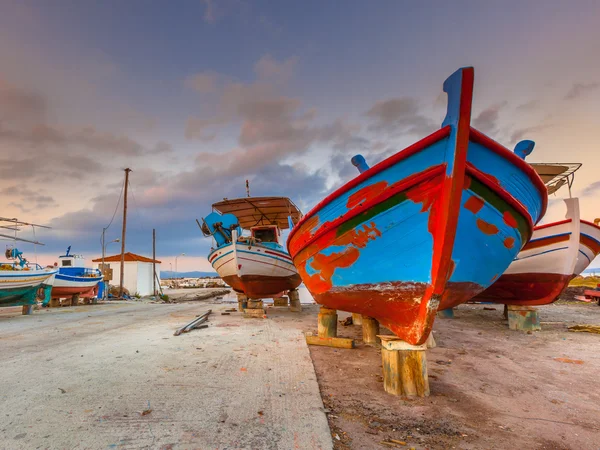 Fishing boats being repaired — Stock Image Fishing boats being repaired Stock Picture
