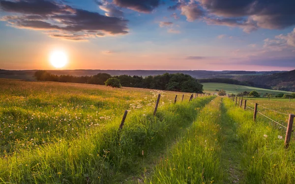 Sunset trail germany hill — Stock Photo, Image