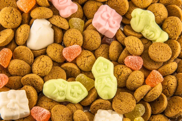 Sinterklaas arka plan pepernoten ve tatlılar