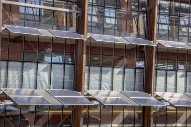 solar panels on the Front of an Office Building 