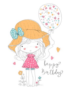 doğum günü balonları tutan bir kız resmi