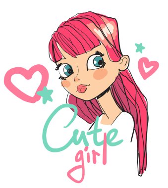 Güzel bir kızın portresi.