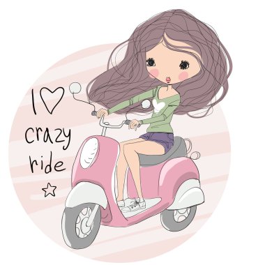 Cute girl on bike