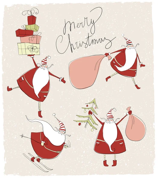 Aranyos doodle karácsonyi kártya — Stock Vector