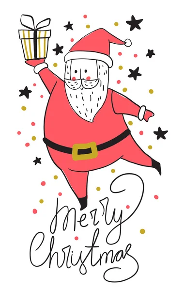 Ładny, doodle Santa Claus — Wektor stockowy