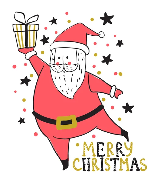 Bonito, doodle Papai Noel — Vetor de Stock