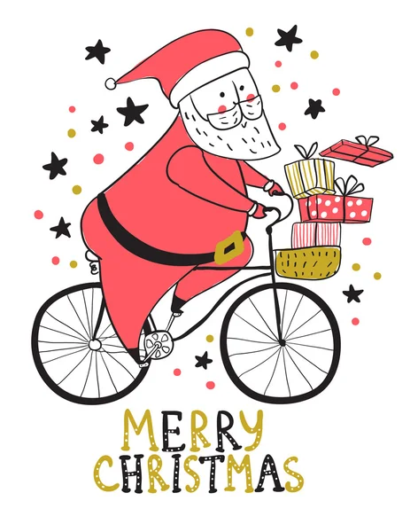 Schattig, doodle Santa Claus — Stockvector