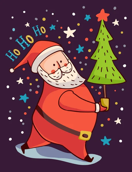 Bonito, doodle Papai Noel — Vetor de Stock