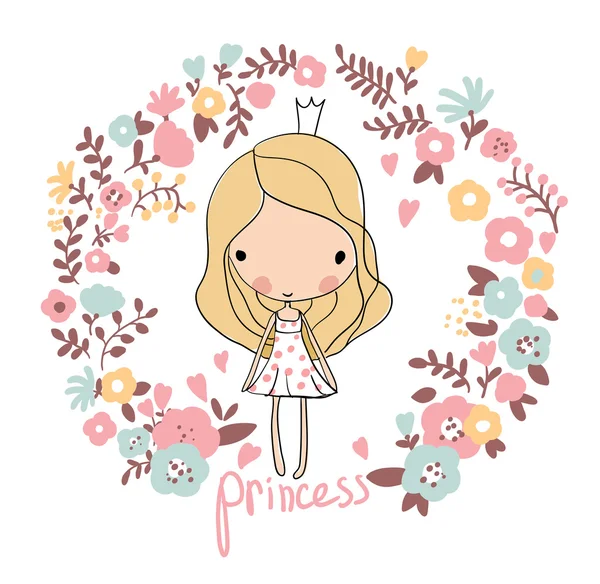 Cute small princess — Stock Vector