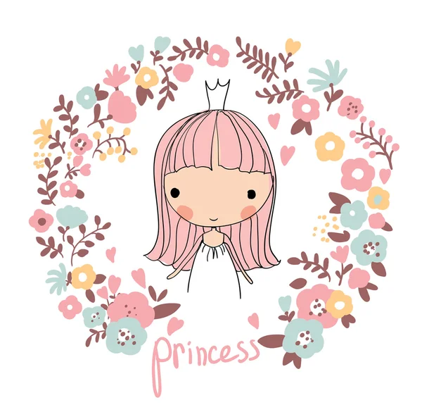 Petite princesse mignonne — Image vectorielle