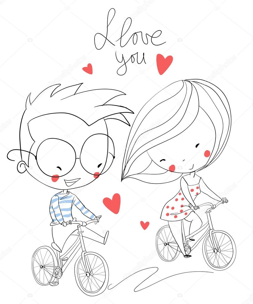 Girl And Boy Biking Stock Vector Image By C Natalia Skripko