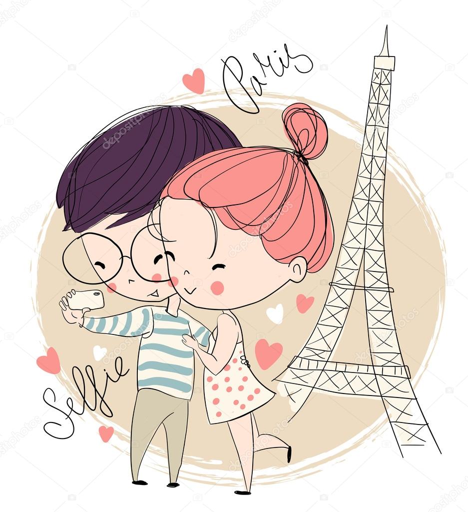 Young girl and boy making self portrait. Stock Vector Image by © #90595606 Young girl and boy making self portrait. Stock Vector Image by © #90595606