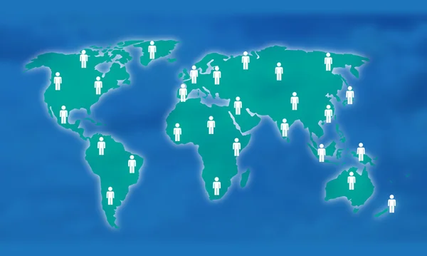 Weltkarte Menschen Bevölkerung Illustration — Stockfoto