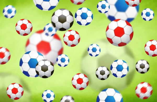 Εικονογράφηση μπάλες πολύχρωμο θολή ποδόσφαιρο — Φωτογραφία Αρχείου