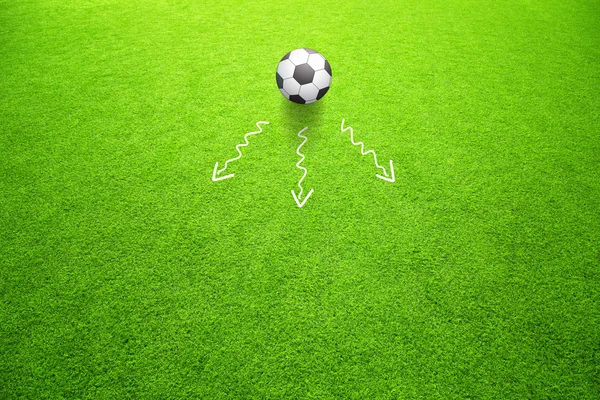 Soccer concept directions of ball movement — Stock Photo, Image