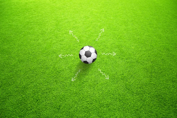 Sunny soccer ball strategy concept movement — Stock Photo, Image