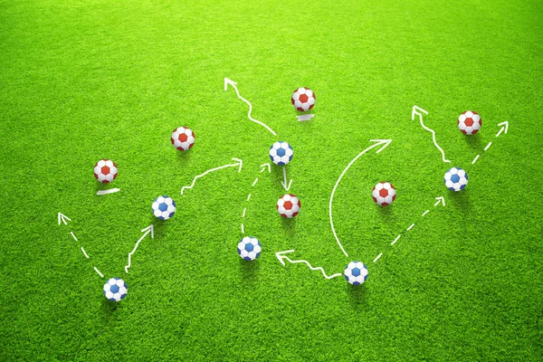 足球足球战略游戏计划 图库图片