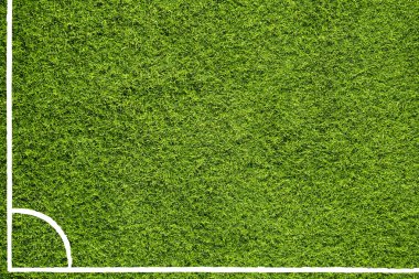 El çekilmiş futbol alan köşe