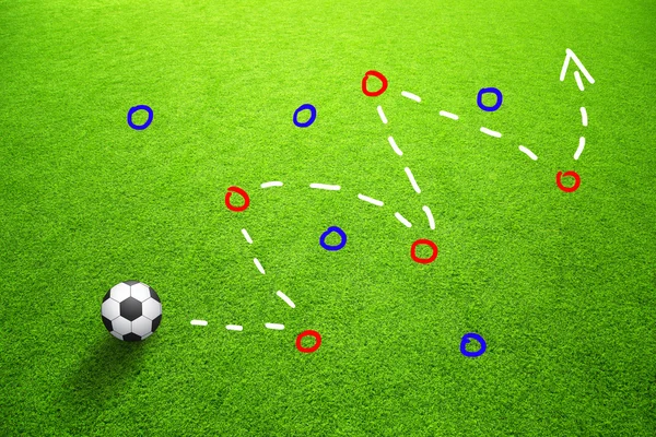 Strateji planı futbol topu oyunu arka plan — Stok fotoğraf