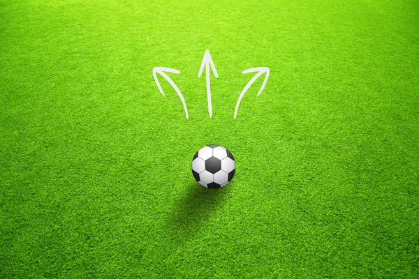 Soccer field with soccer ball background — Stock Photo, Image