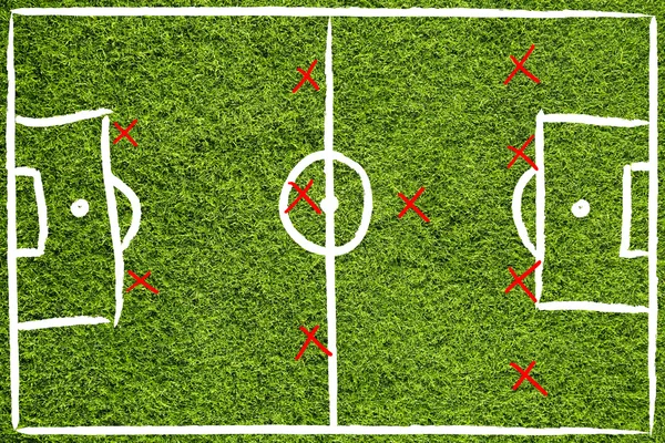 Hand drawn team soccer field — Stock Photo, Image