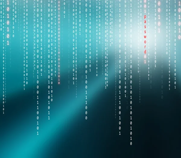 Concept turquoise color matrix binary code password — Stock Photo, Image
