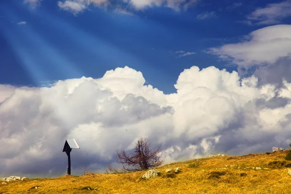 Christian cross at the hill — Stock Photo, Image