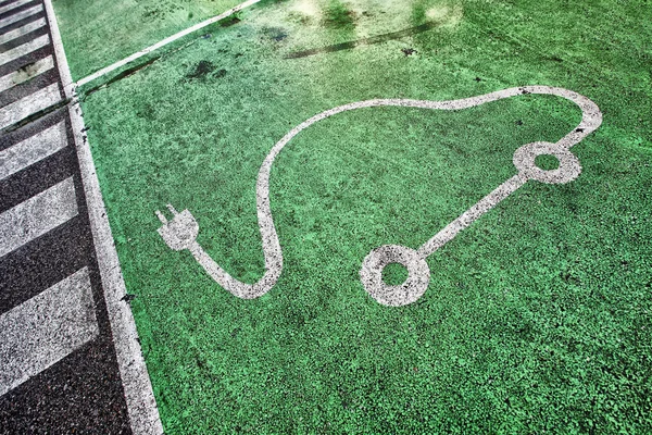 Electric powered car symbol grunge