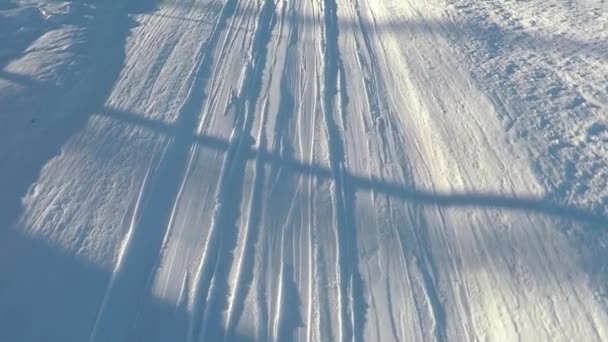 Slow motion ski slope details — Stock Video