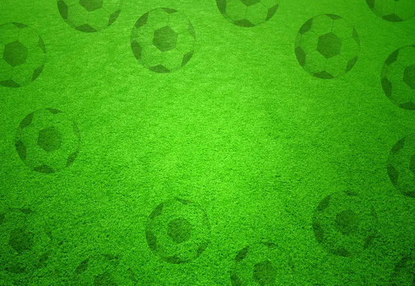 Soccer field with soccer ball copy space background — Stock Photo, Image