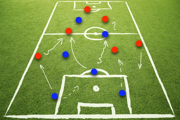 Soccer strategy plan sketch background — Stock Photo, Image