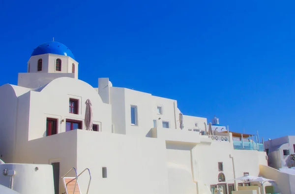 Cores Azul Branco Oia City Magnífico Panorama Ilha Santorini Grécia — Fotografia de Stock