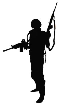 silah ile bir askerin siluet