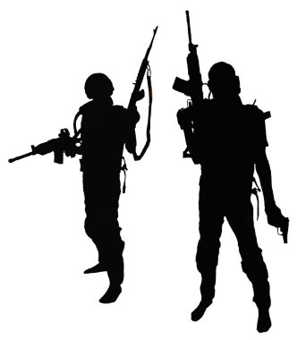 silah ile bir askerin siluet