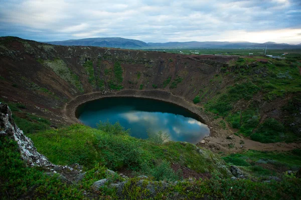 Lago Del Cráter Kerid Islandia — Foto de Stock