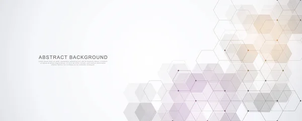 Vektör altıgen deseni. Basit altıgen elementlere sahip geometrik soyut arkaplan. Tıbbi, teknoloji veya bilim tasarımı.