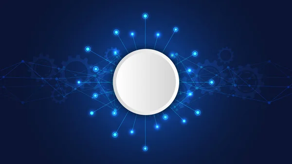 Noktaları ve çizgileri birleştiren dijital teknoloji arka planı. Ağ bağlantısı ve iletişiminin soyut teknik arkaplanı