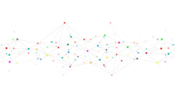 Noktaları ve çizgileri birleştiren soyut pleksus arkaplanı. Küresel ağ bağlantısı, dijital teknoloji ve iletişim kavramı.