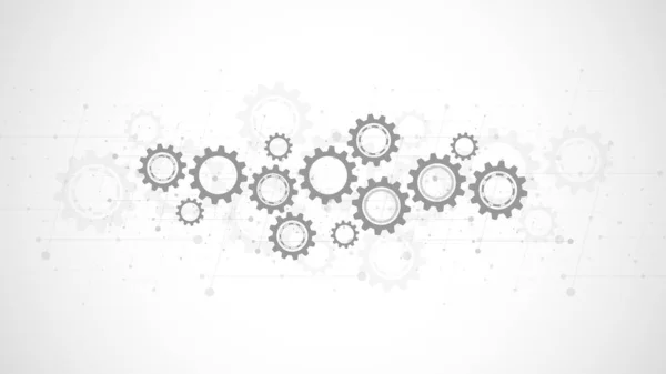 Çarklar ve dişli tekerlek mekanizmaları. Yüksek teknoloji dijital teknoloji ve mühendislik. Soyut teknik arkaplan.