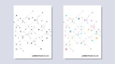 Kapak broşürü, tasarım, broşür, kitap, afiş için şablon. Soyut geometrik arka planı olan modern tasarımın yaratıcı fikri. Çokgen desenli minimalist vektör dokusu.