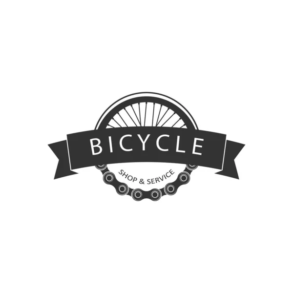 自行车标识出售 自行车公司严格的标志出售 皮带下的链条和轮子 — 图库矢量图片