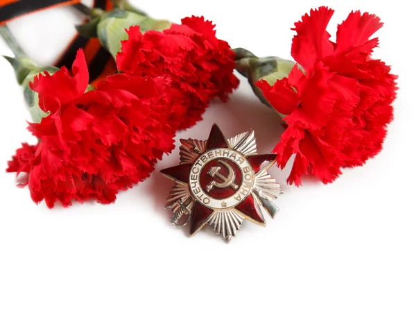 Order of the Patriotic War in St. George 's Ribbon. editorial ilustrativo. aislado en blanco — Foto de Stock