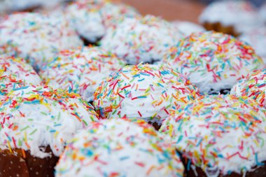 Paskalya kek. Mutlu paskalyalar. Üstten Görünüm