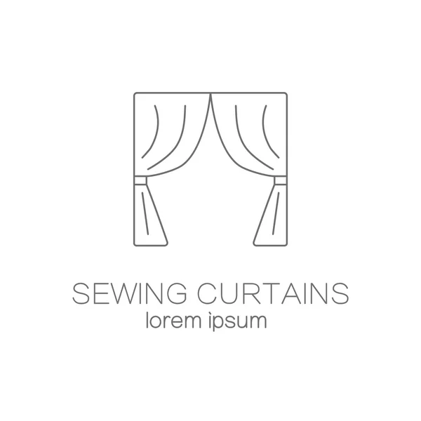 Sawing curtains shop logo design templates. — Stockový vektor